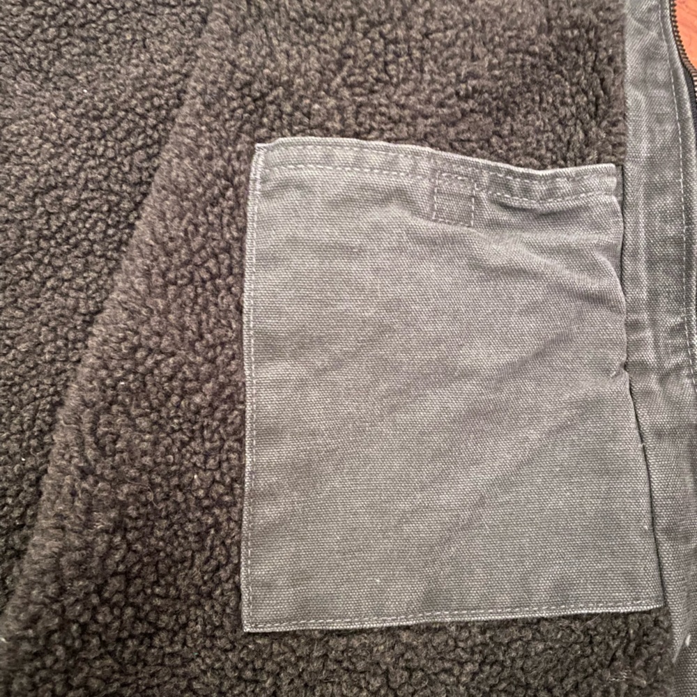 Carhartt XL gray duck vest fleece-lined embroidered - Picture 7 of 9